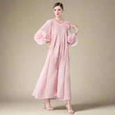 Elegant Plissé 3D Ruffle Dress